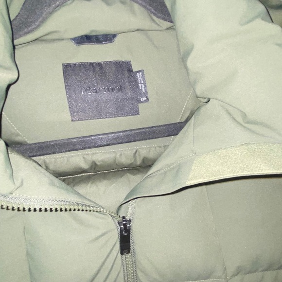 Marmot Mercer Hooded Puffer Down  Jacket Olive Green Size S/P RDS Certified - Picture 16 of 17